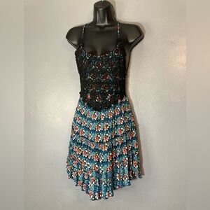 Sea Gypsies By Lost Black and Blue Crochet Mini Sundress